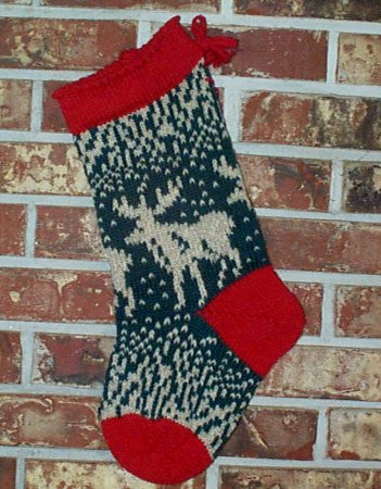 Bulky Moose Knitted Christmas Stocking