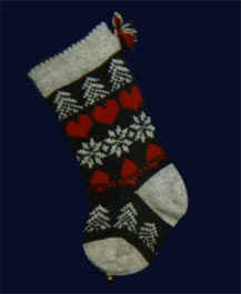 Bulky Hearts Knitted Christmas Stocking