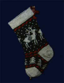 Bulky Reindeer Knitted Christmas Stocking
