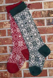 Snowflakes & Hearts Christmas Stocking