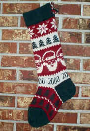 Santa With Year Christmas Stocking