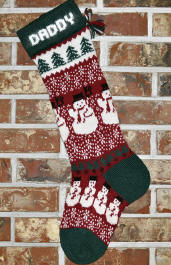 Snowman Knit Christmas Stocking